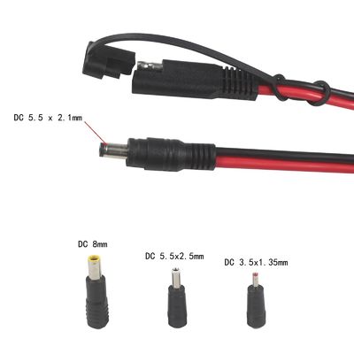 SAE에서 DC 동축 어댑터 케이블 - 6Ft 14AWG 급속 해제 해제 플러그 5.5mmx2.1mm 남성 잭 확장 전력 8mm 2.5mm 3.5mm 자동차용 어댑터 (B09N3LCJ4F)