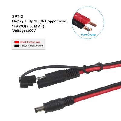 SAE에서 DC 동축 어댑터 케이블 - 6Ft 14AWG 급속 해제 해제 플러그 5.5mmx2.1mm 남성 잭 확장 전력 8mm 2.5mm 3.5mm 자동차용 어댑터 (B09N3LCJ4F)