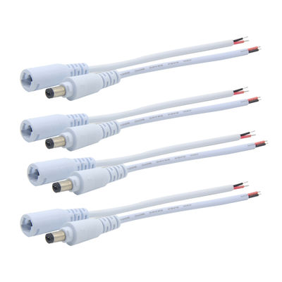 DC 수 플러그 / 암 잭 - 주석 처리된 베어 와이어 종단 - CCTV, LED, DIY 애플리케이션용 5.2mm x 2.1mm 전원 커넥터 케이블