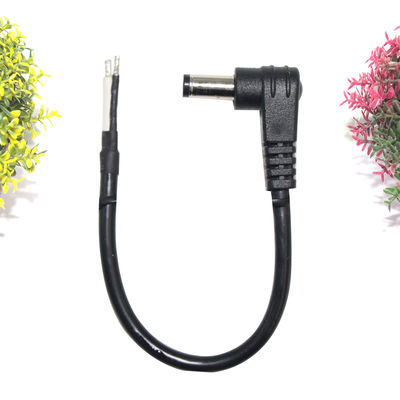 직각 DC 전원 소켓 5.5x2.1mm 암잭 - 주석 처리된 전선 케이블