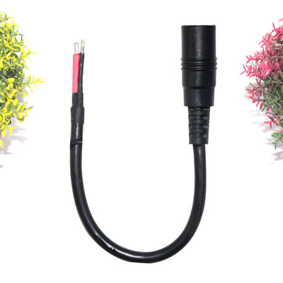 직각 DC 전원 소켓 5.5x2.1mm 암잭 - 주석 처리된 전선 케이블