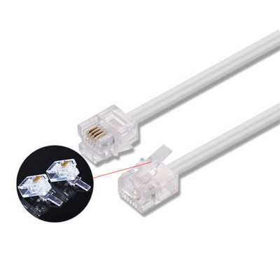 RJ11에서 RJ11 연장 케이블 - 가정 / 사무실, DSL 모??, 보안 시스템 및 무선 전화용 4 개의 유선 평면 전화 라인
