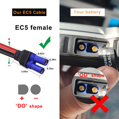 태양광 시스템용 EC5에서 2핀 직사각형 DC 연결 케이블 12AWG