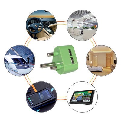 남아프리카 공화국 SA 플러그 듀얼 USB-A 벽 충전기 – 5V 2.4A 출력 AC 어댑터 (휴대폰, 태블릿, USB 기기용)