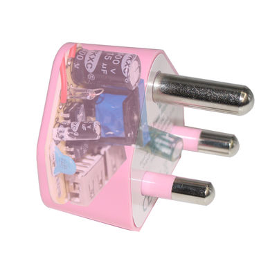 남아프리카 공화국 SA 플러그 듀얼 USB-A 벽 충전기 – 5V 2.4A 출력 AC 어댑터 (휴대폰, 태블릿, USB 기기용)