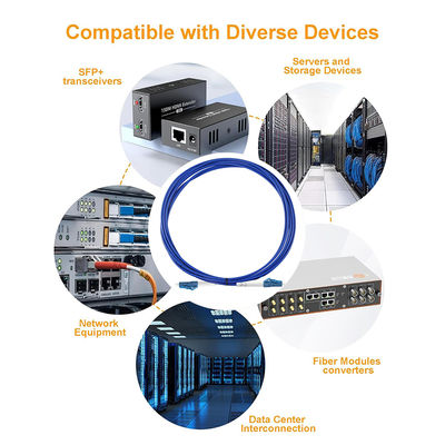 LC to LC 듀플렉스 OM3 멀티모드 광섬유 패치 케이블 50/125μm