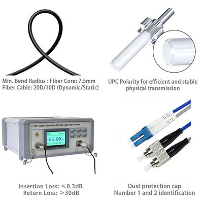 LC-ST 듀플렉스 OM3 광섬유 패치 케이블 50/125μm