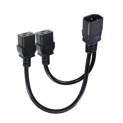 IEC 60320 수컷 to 2 x C19 암컷 Y 케이블 C14 to 듀얼 C19 전원 분배기 케이블 PDU 서버 랙 데이터 센터용