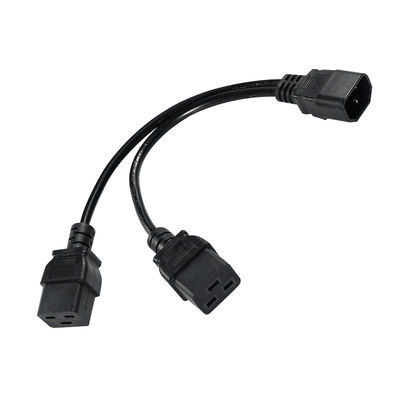 IEC 60320 수컷 to 2 x C19 암컷 Y 케이블 C14 to 듀얼 C19 전원 분배기 케이블 PDU 서버 랙 데이터 센터용