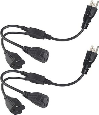 NEMA 5-15P에서 2/4-Way US 오프릿 파워 스플리터 코드 - 가정, 사무실, 워크 벤치, 충전기용 125V AC Y 확장 케이블