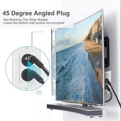 NEMA 5-15P에서 2/4-Way US 오프릿 파워 스플리터 코드 - 가정, 사무실, 워크 벤치, 충전기용 125V AC Y 확장 케이블