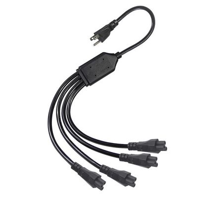 노트북용 NEMA 5-15P to 4-Way IEC C5 전원 분배기 코드