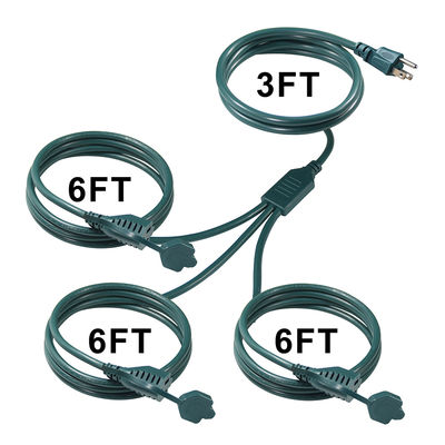 NEMA 5-15P에서 3 차원 US 오프렛 스플리터 전력 확장 케이블 - 가정, 사무실, 작업실용 125V AC 중량 케이블