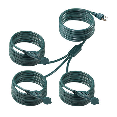 NEMA 5-15P에서 3 차원 US 오프렛 스플리터 전력 확장 케이블 - 가정, 사무실, 작업실용 125V AC 중량 케이블