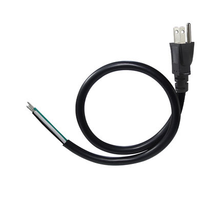 NEMA 5-15P 전원 코드 (주석 처리된 벗겨진 전선 끝, 3심)