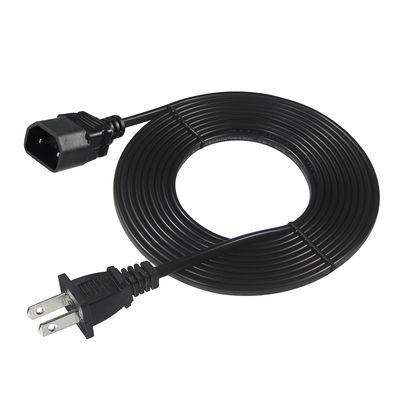 NEMA 1-15P에서 IEC C18 전원 케이블 - 노트북 어댑터, 프로젝터, 모니터 전원 공급 장치에 대한 C18 커넥터 케이블에 2 개의 US 플러그
