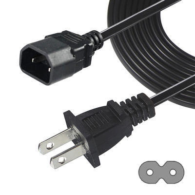 NEMA 1-15P에서 IEC C18 전원 케이블 - 노트북 어댑터, 프로젝터, 모니터 전원 공급 장치에 대한 C18 커넥터 케이블에 2 개의 US 플러그