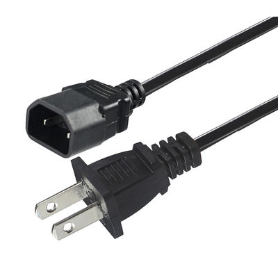 NEMA 1-15P에서 IEC C18 전원 케이블 - 노트북 어댑터, 프로젝터, 모니터 전원 공급 장치에 대한 C18 커넥터 케이블에 2 개의 US 플러그