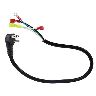 직각 3P US 플러그 - 스페이드/링 터미널 전원 케이블, 14AWG 3선 사전 종단 코드, 앰프 오디오 장비용 3/6FT