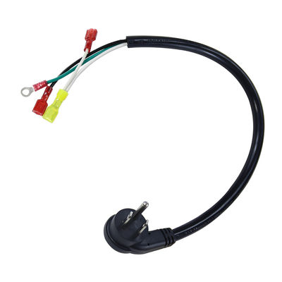 직각 3P US 플러그 - 스페이드/링 터미널 전원 케이블, 14AWG 3선 사전 종단 코드, 앰프 오디오 장비용 3/6FT
