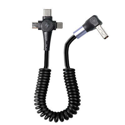 넥타이 나일론 빠른 USB C 3.0 타입 C 케이블 3in1 코일 충전