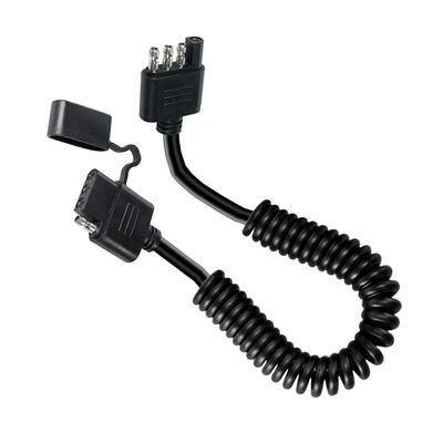 4핀 코일형 트레일러 라이트 연장 케이블 방수 1.2M 블랙