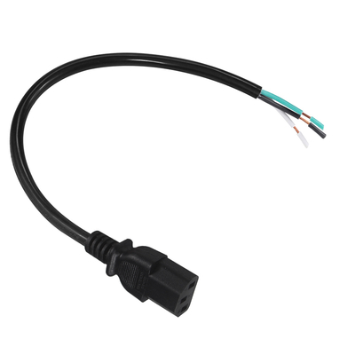 IEC C13 to Stripped Wire 전원 케이블 - 서버, PDU, 전력 분배용 오픈 엔드 베어 와이어 AC 전원 코드, 10A 250V