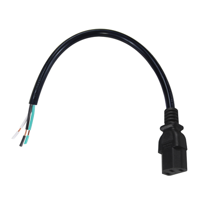 IEC C13 to Stripped Wire 전원 케이블 - 서버, PDU, 전력 분배용 오픈 엔드 베어 와이어 AC 전원 코드, 10A 250V