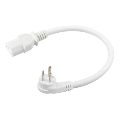 직각 NEMA 5-15P to C13 전원 코드 - 모니터, 서버, PDU용 3구 US 플러그 to IEC C13 AC 케이블, 10A 125V