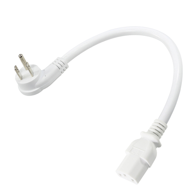 직각 NEMA 5-15P to C13 전원 코드 - 모니터, 서버, PDU용 3구 US 플러그 to IEC C13 AC 케이블, 10A 125V