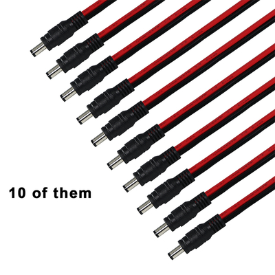 DC 수 플러그 - 주석 처리된 전선 전원 케이블, 5.5x2.1mm 또는 5.5x2.5mm, CCTV, LED, DIY용 12V DC 전원 어댑터 코드