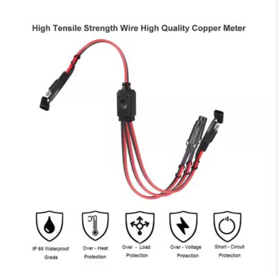태양 전지 패널 및 배터리 충전기에 대한 SAE 1~3 전력 분할 케이블