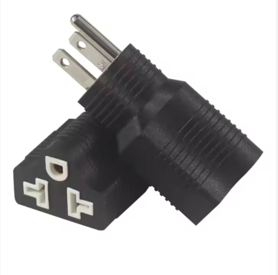 NEMA 5-15P to 5-15R 직각 플러그 어댑터 15A 125V