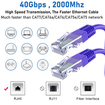 10ft Cat6 UTP LAN 케이블 24AWG Bare Copper RJ45 커넥터