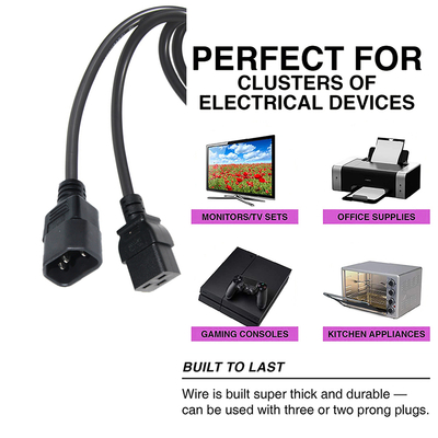 IEC C19에서 C14 전력 케이블 18-14AWG PVC 자켓