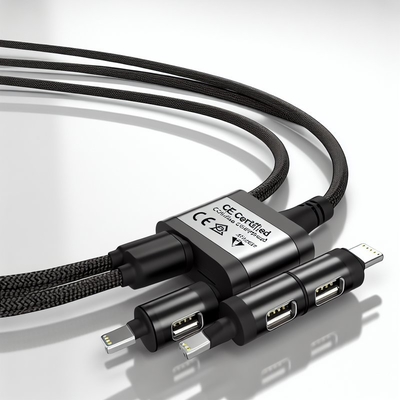 CE 인증 3-in-1 USB 충전 케이블, 고속 충전 15W