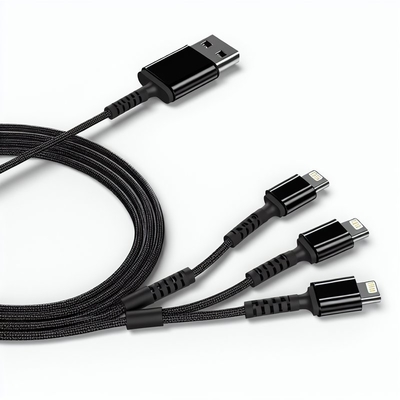 CE 인증 3-in-1 USB 충전 케이블, 고속 충전 15W