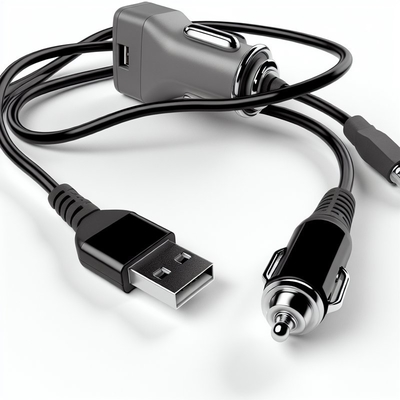 5V to 12V USB 차량 어댑터 케이블 (시가 라이터 소켓 포함)