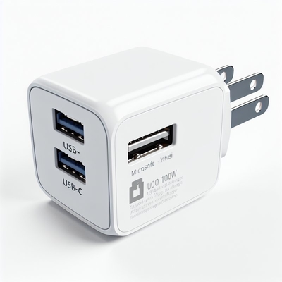 듀얼 USB-C 및 USB-A를 갖춘 100W GaN 벽 충전기 (US 플러그)