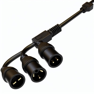 C20 to 듀얼 C13 전원 분배기 케이블 6피트 250V 블랙 PVC