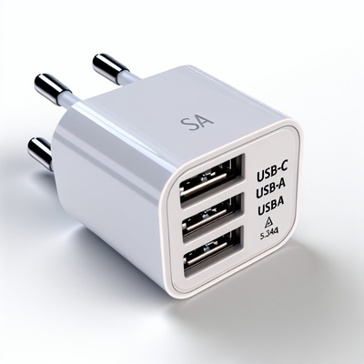 SA 플러그 USB 충전기 (USB-C 및 USB-A 포트 포함) 5V 3.4A