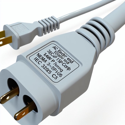 NEMA 5-15P to IEC C5 전원 코드 14AWG 250V 16A 블랙
