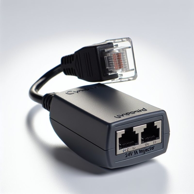 영국 플러그 24V 1A POE 주입기 IP 카메라를 위한 2 개의 RJ45 포트