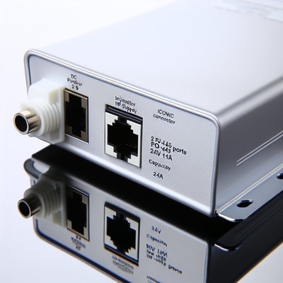 영국 플러그 24V 1A POE 주입기 IP 카메라를 위한 2 개의 RJ45 포트