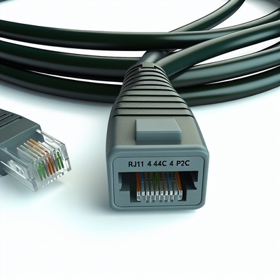 25피트 블랙 RJ11 전화 케이블 4P4C 4P2C 연장 코드
