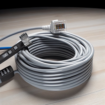 CAT 3 전화 케이블 RJ9 RJ11 RJ22 4-도체 PVC 플랫 코일