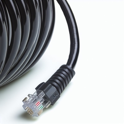 RJ11 RJ12 회전 전화 케이블 6ft 24AWG 350MHz 보호