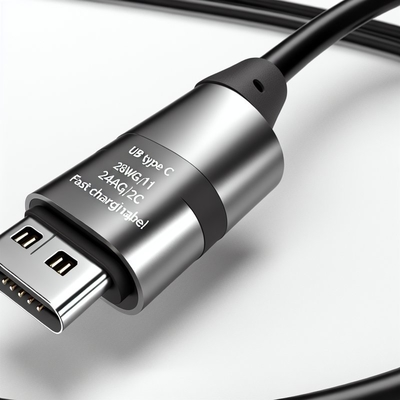 28AWG 1P 24AWG 2C 접이식 USB Type C 고속 충전 케이블