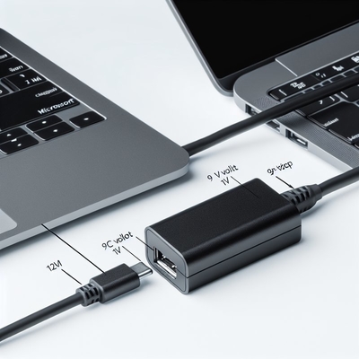 노트북 라우터 충전기용 USB-C to DC 스텝 업 케이블 12V 20V