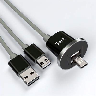 3-in-1 마그네틱 USB 케이블 나일론 브레이드 마이크로 타입 C 8핀